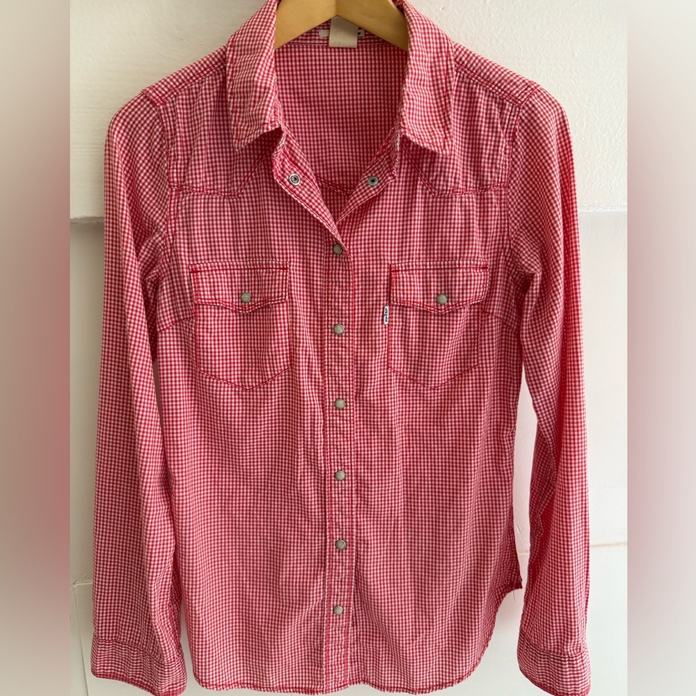 Levi's Red Gingham Button Down Shirt